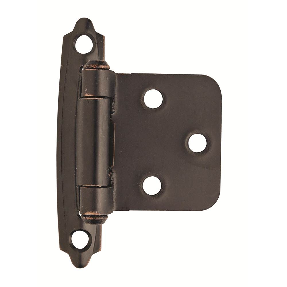 Amerock Variable Overlay Self-Closing, Face Mount Oil-Rubbed Bronze Hinge - 2 Pack