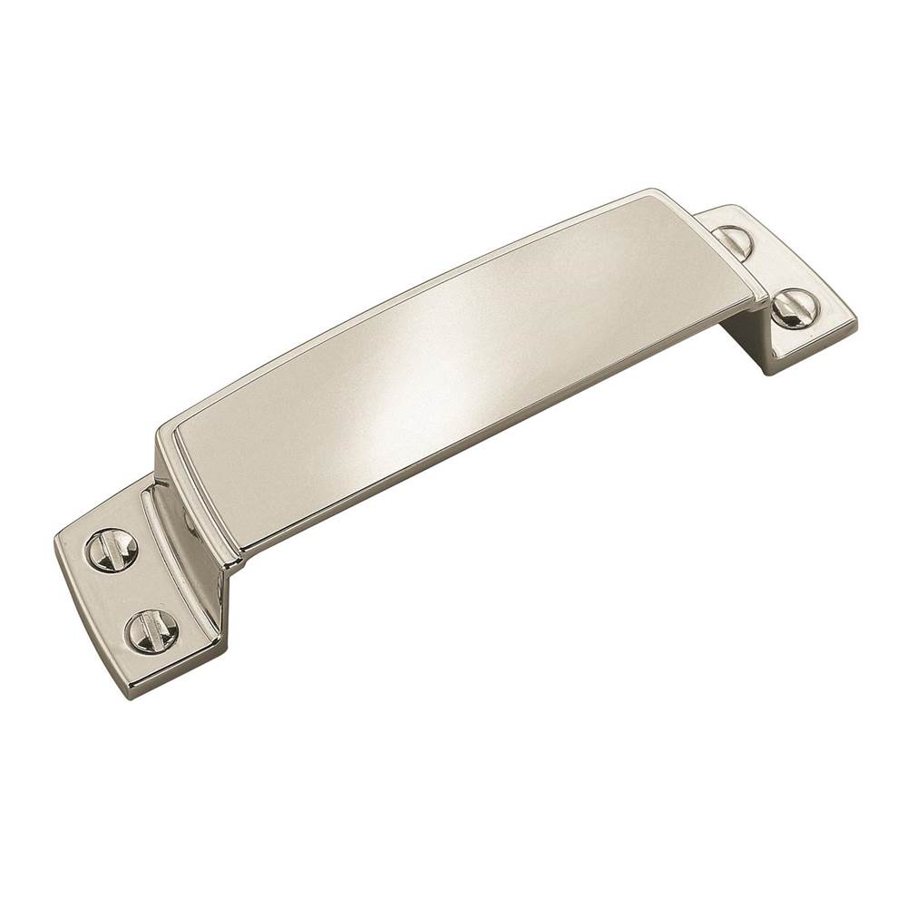 Amerock Highland Ridge 3-1/2 in (89 mm) Center-to-Center Polished Nickel Cabinet Cup Pull