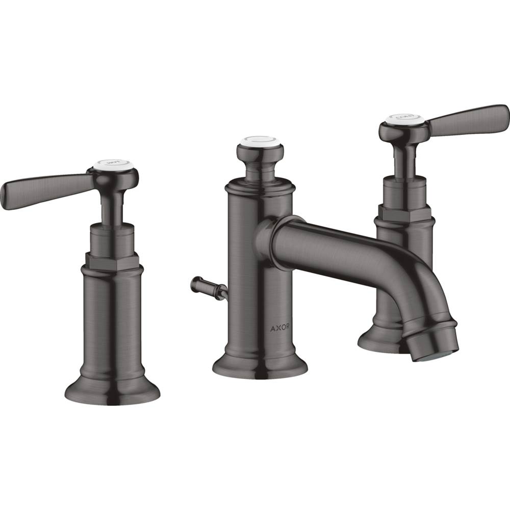 Axor Montreux Widespread Faucet 30 with Lever Handles and Pop-Up Drain, 1.2 GPM in Brushed Black Chrome