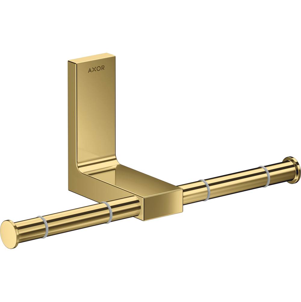 Axor Universal Rectangular Toilet Paper Holder Double in Polished Gold Optic