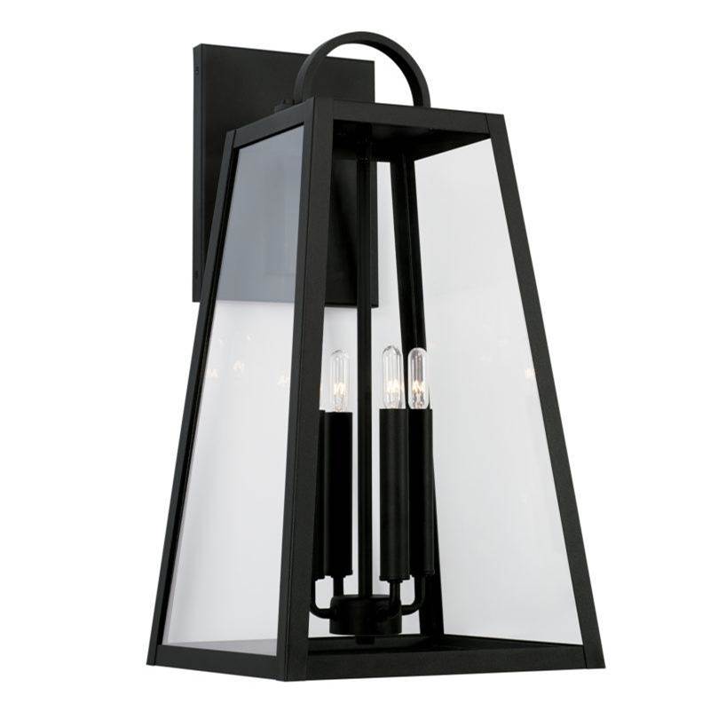 Capital Lighting Leighton 4-Light Outdoor Wall-Lantern in Black with Clear Glass