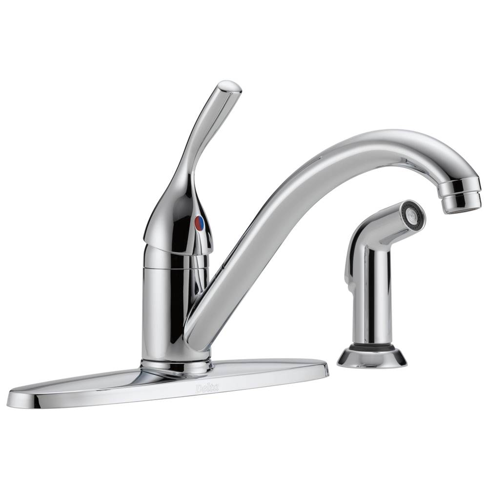 Delta Faucet 134 / 100 / 300 / 400 Series Single Handle Kitchen Faucet with Spray