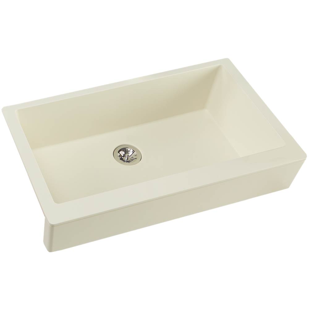 Elkay Reserve Selection Elkay Quartz Luxe 35-7/8'' x 20-15/16'' x 9'' Single Bowl Farmhouse Sink with Perfect Drain, Parchment