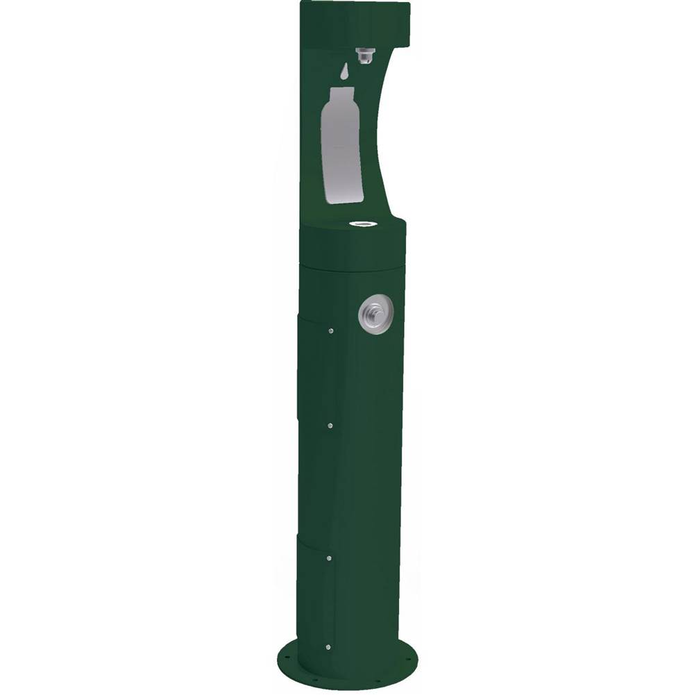Elkay Outdoor ezH2O Bottle Filling Station Pedestal, Non-Filtered Non-Refrigerated Freeze Resistant Evergreen