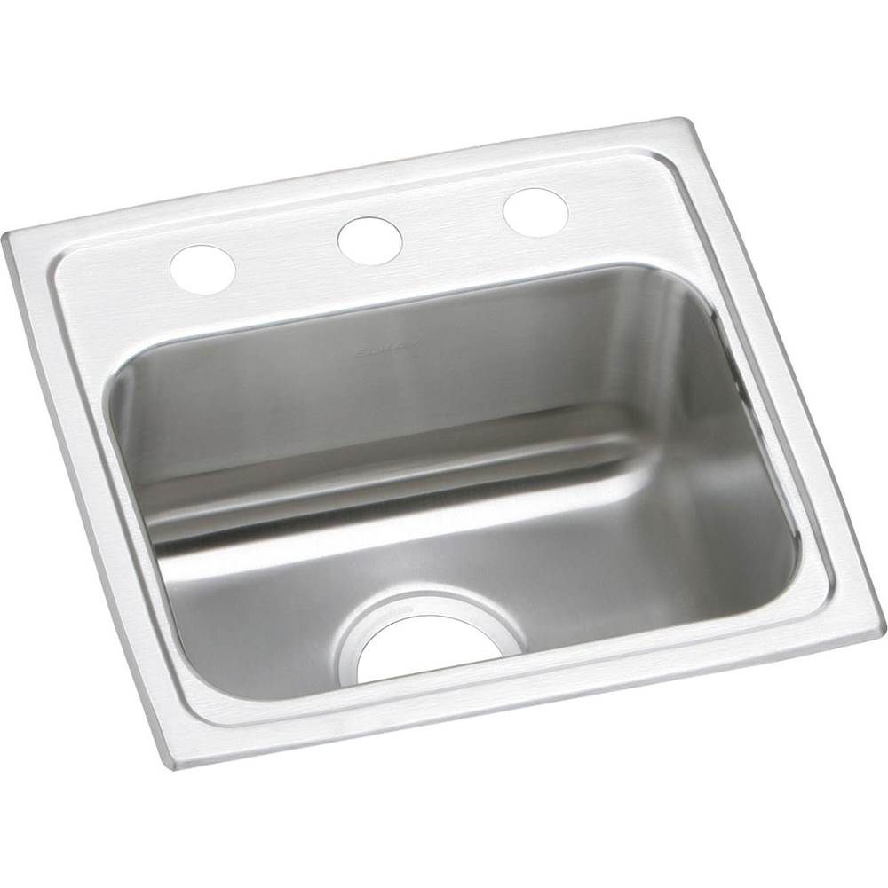 Elkay Lustertone Classic Stainless Steel 17'' x 16'' x 7-5/8'', OS4-Hole Single Bowl Drop-in Sink
