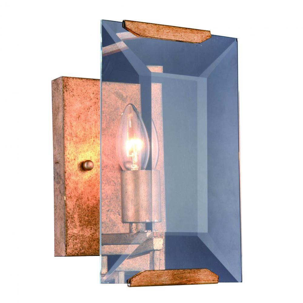 Elegant Lighting Monaco Collection Wall Sconce W:6'' H:10'' E:7'' Lt:1 Golden Iron Finish Glass Crystal (Cle