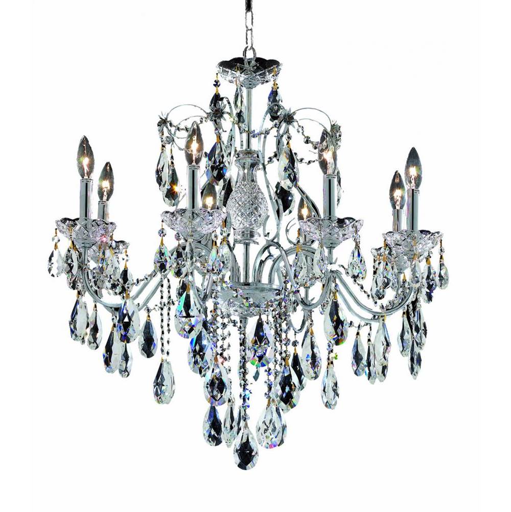 Elegant Lighting St. Francis 8 Light Chrome Chandelier Clear Royal Cut Crystal