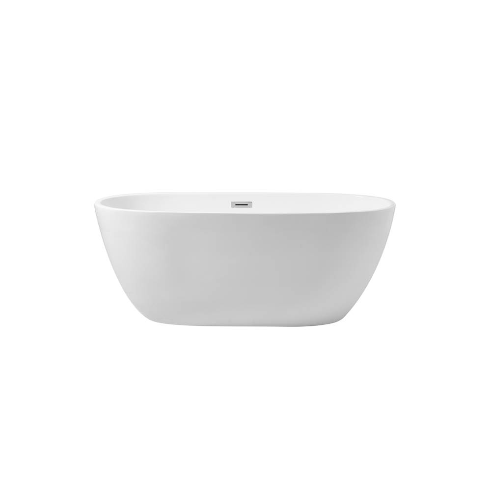 Elegant Lighting Allegra 59 Inch Soaking Roll Top Bathtub In Glossy White
