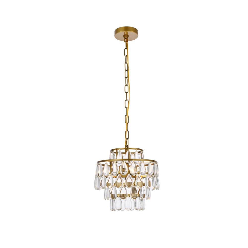 Elegant Lighting Mila 12 Inch Pendant In Brass