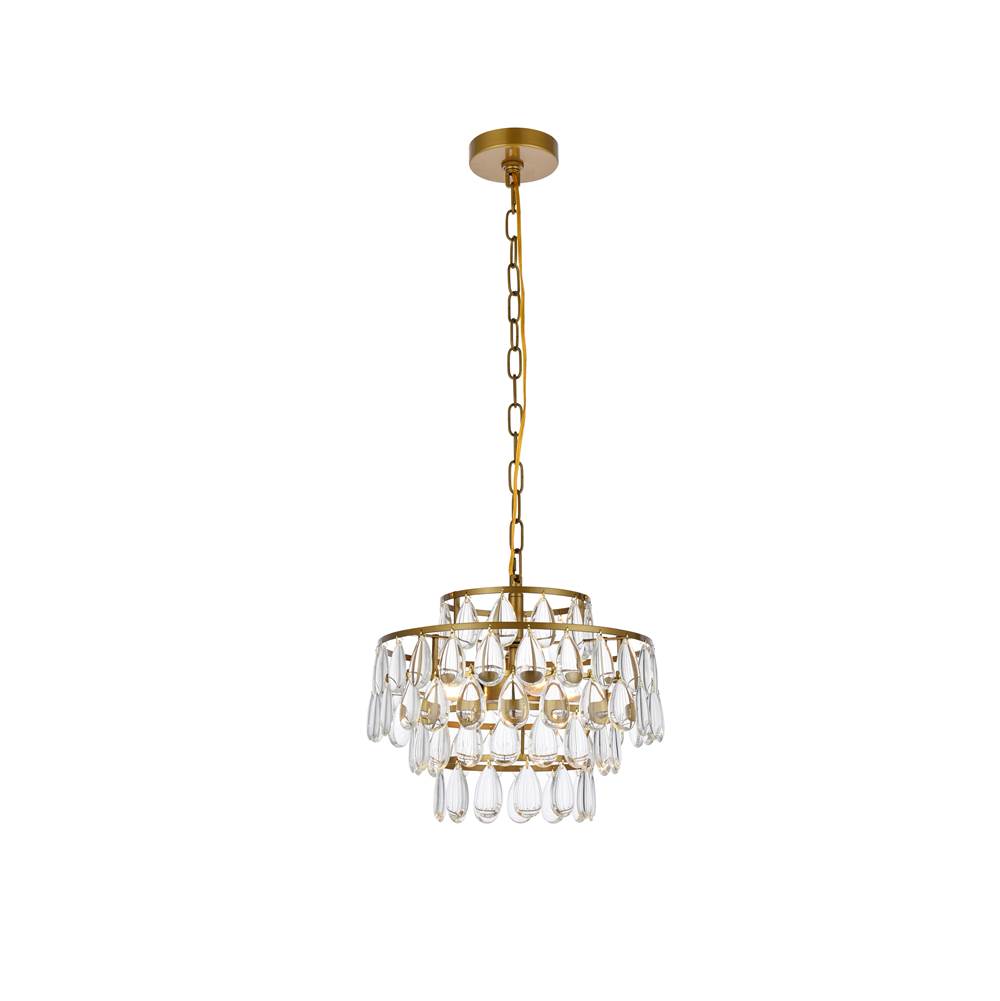 Elegant Lighting Mila 14 Inch Pendant In Brass