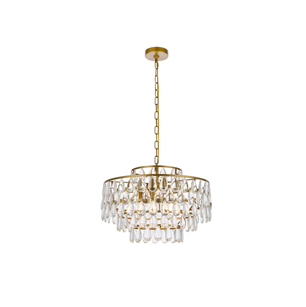 Elegant Lighting Mila 20 Inch Pendant In Brass