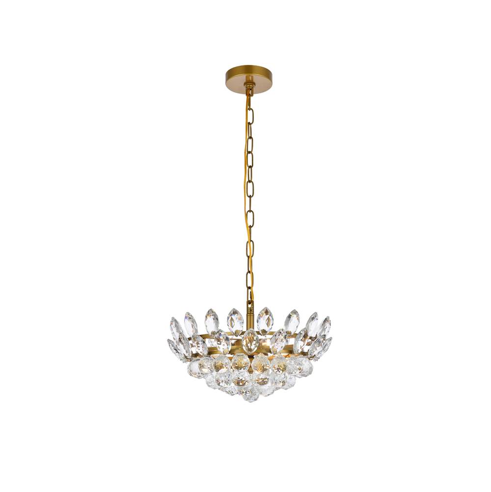 Elegant Lighting Emilia 16 Inch Pendant In Brass