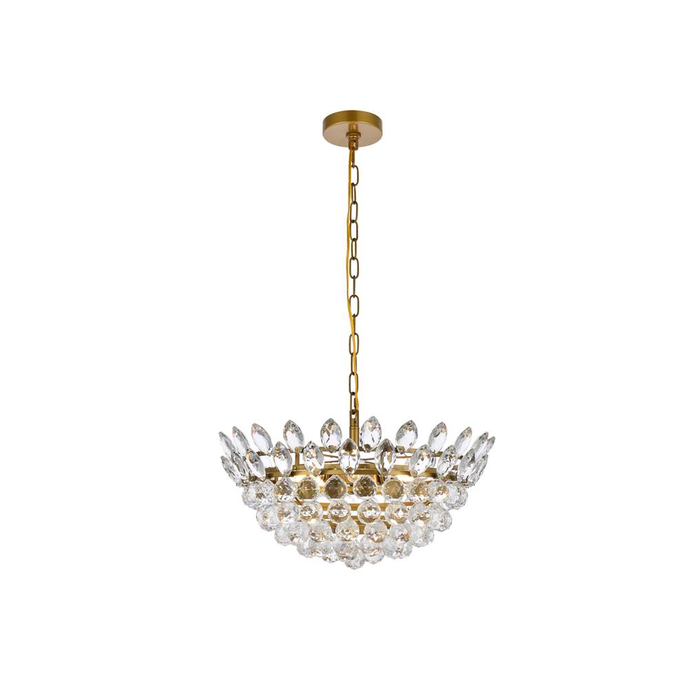 Elegant Lighting Emilia 20 Inch Pendant In Brass