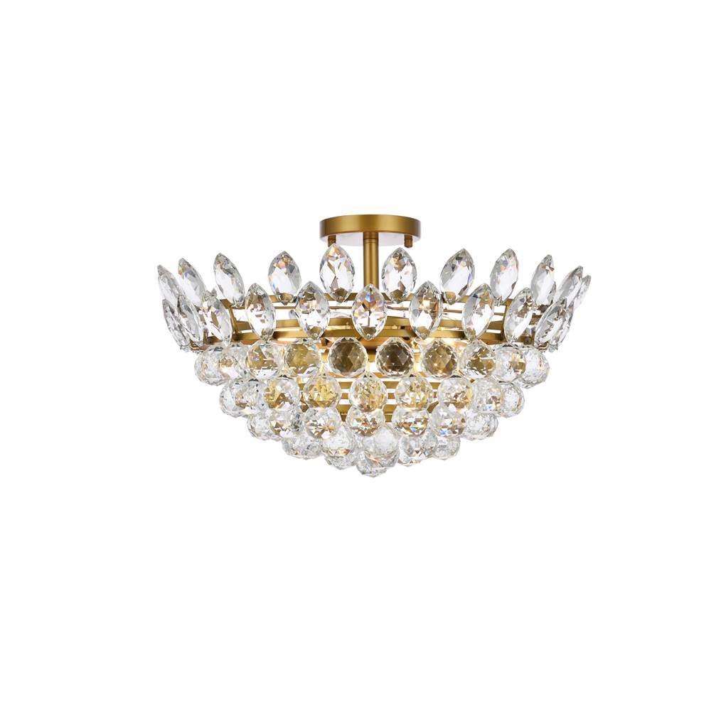 Elegant Lighting Emilia 20 Inch Flush Mount In Brass