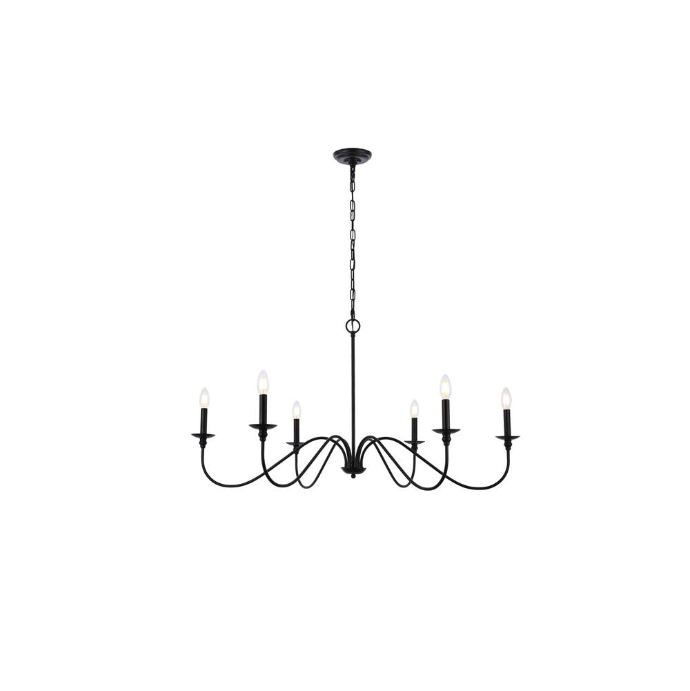 Elegant Lighting Rohan 42 inch chandelier in matte black