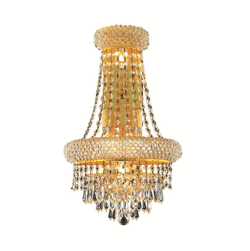 Elegant Lighting Primo 4 Light Gold Wall Sconce Clear Royal Cut Crystal