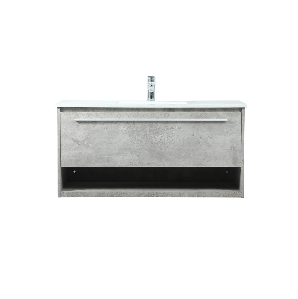 Elegant Lighting Roman 40 Inch Single Bathroom Vanity In Concrete Grey