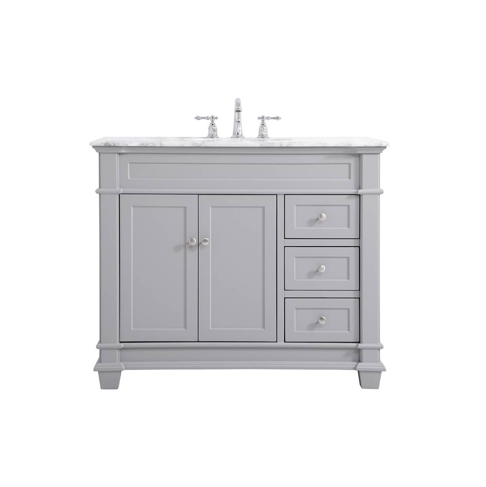 Elegant Lighting Wesley 42 Inch Single Bathroom Vanity Set In Grey