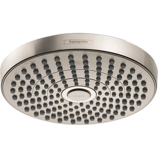 Hansgrohe Croma Select S Showerhead 180 2-Jet, 1.5 GPM in Brushed Nickel
