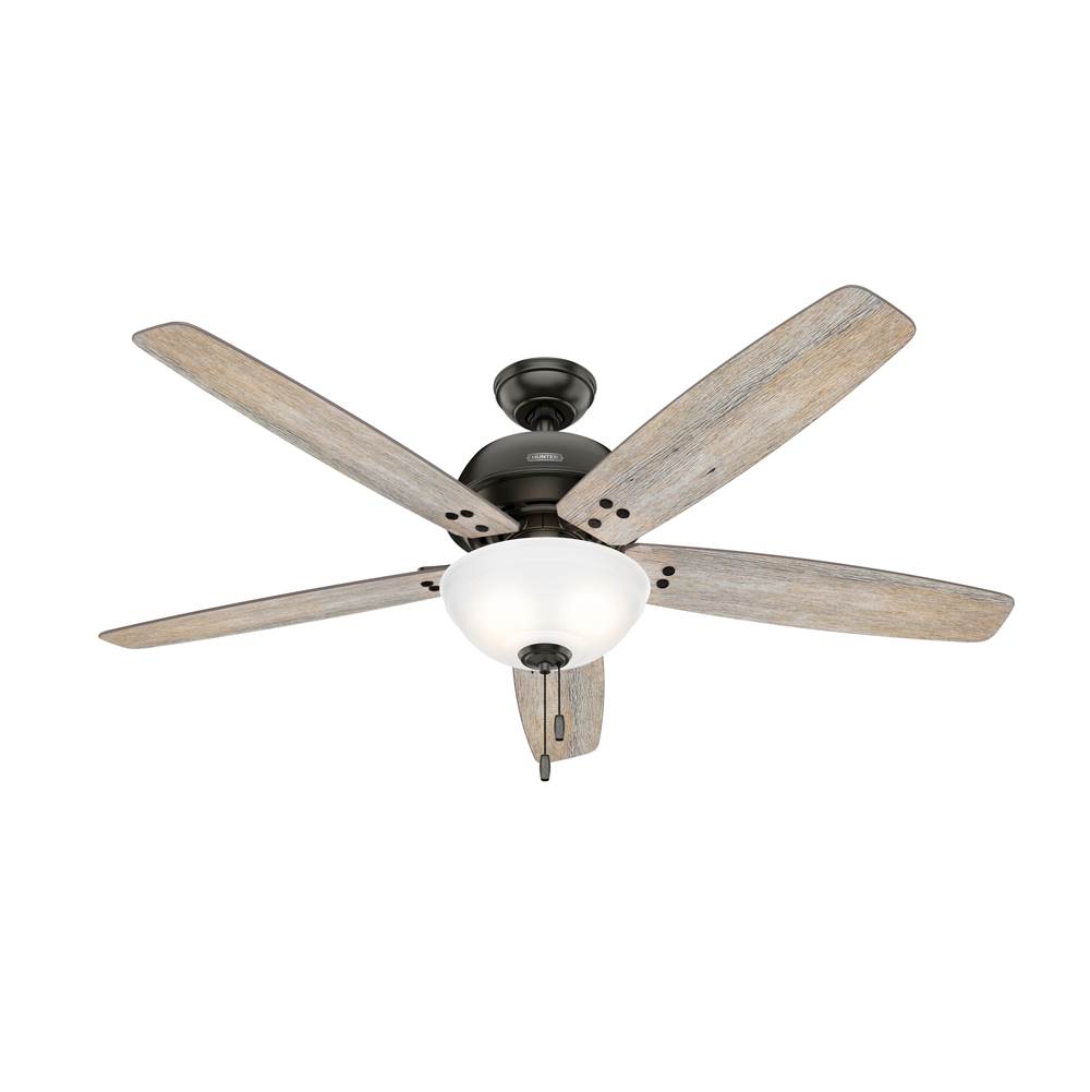Hunter 60 inch Reveille Noble Bronze Ceiling Fan with LED Light Kit and Pull Chain