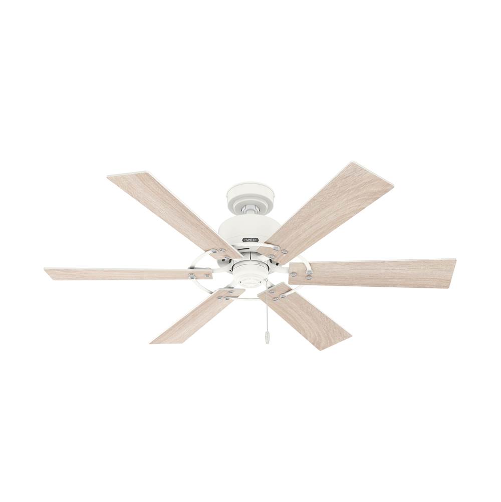 Hunter 52 inch Gilrock Matte White Ceiling Fan and Pull Chain