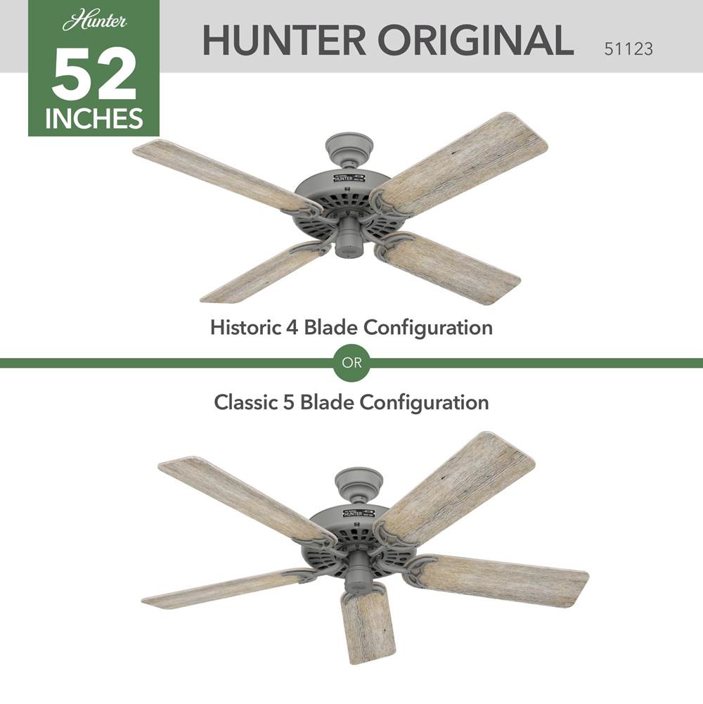 Hunter 52'' Original-Matte Silver