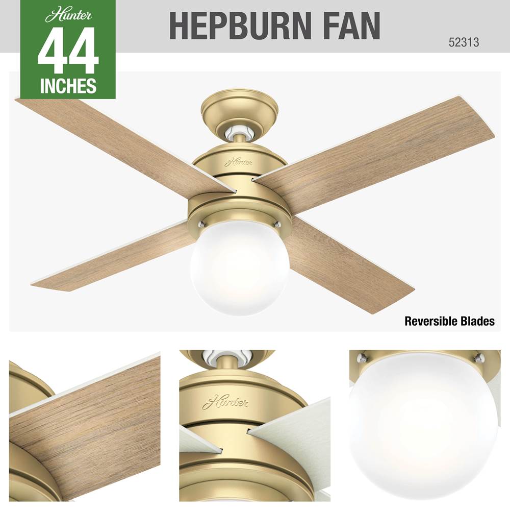 Hunter 44'' Hepburn - Modern Brass