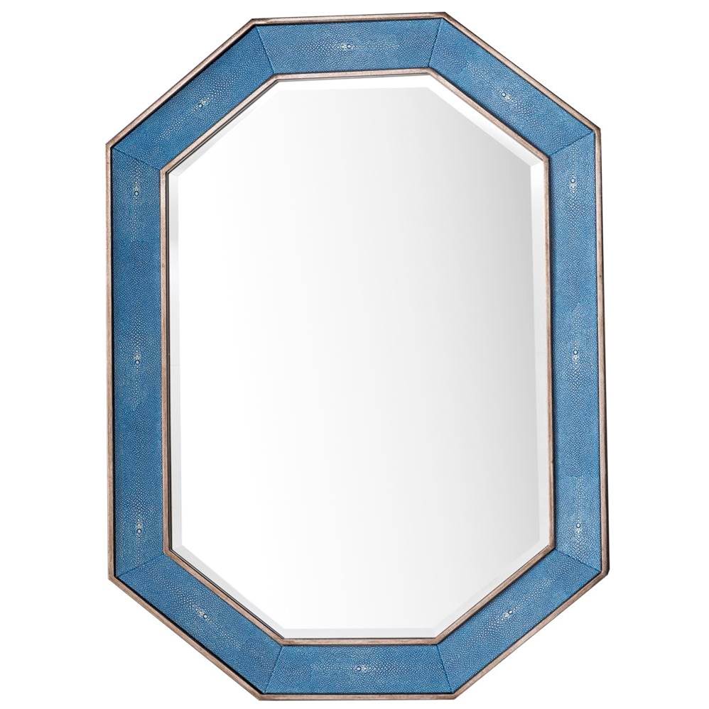 James Martin Vanities Tangent 30'' Mirror, Silver w/ Delft Blue