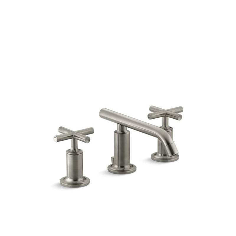 Kohler Purist® Widespread bathroom sink faucet with low cross handles and low spout