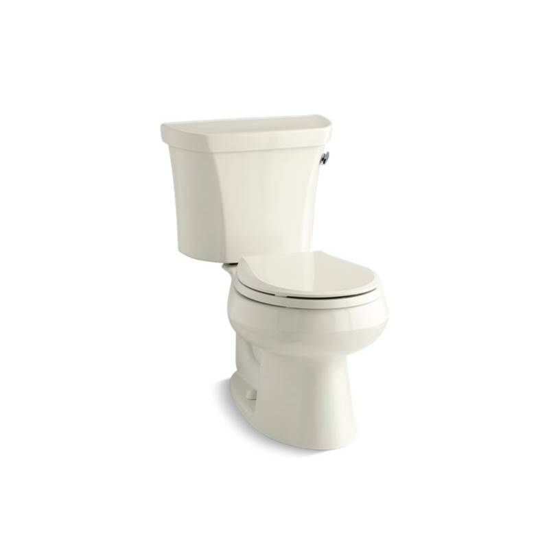 Kohler Wellworth® Two-piece round-front 1.28 gpf toilet with right-hand trip lever, tank cover locks, and insulated tank