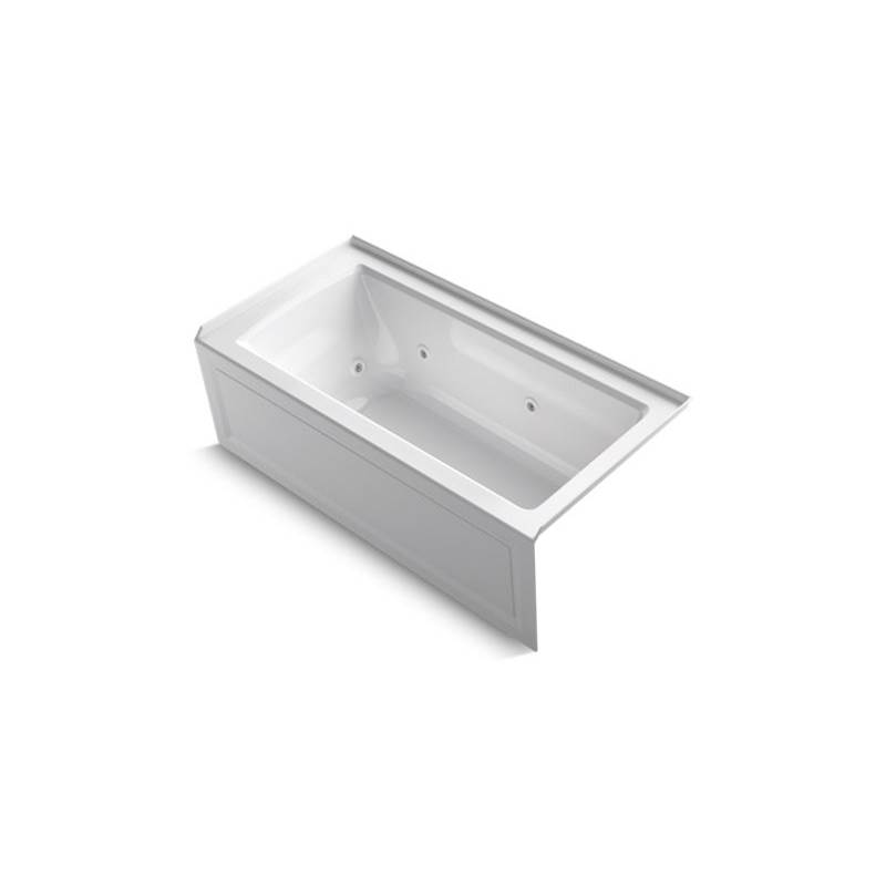 Kohler Archer® 60'' x 30'' alcove whirlpool bath with integral flange and right-hand drain