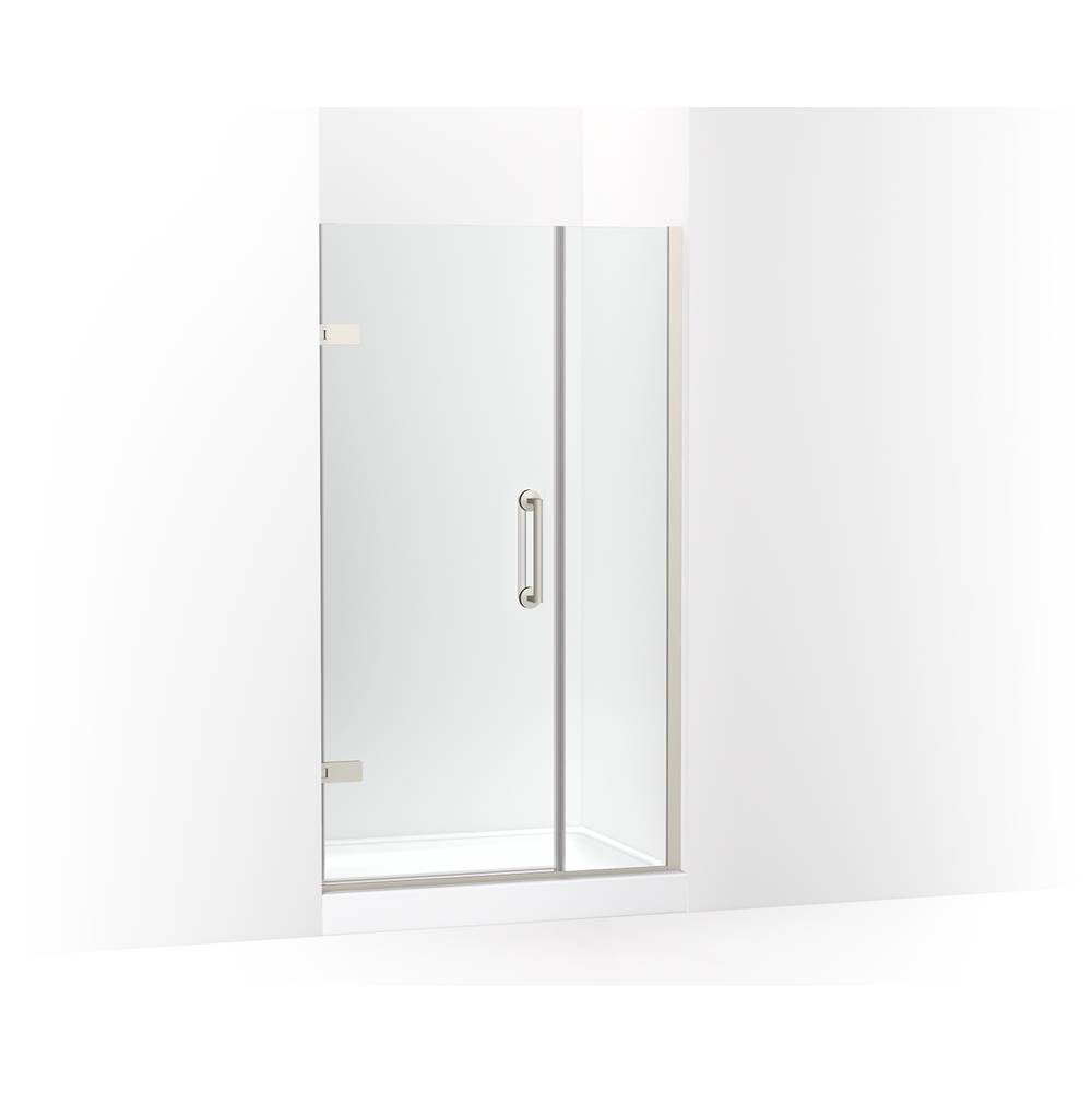 Kohler Components™ Frameless pivot shower door, 71-9/16'' H x 39-5/8 - 40-3/8'' W, with 3/8'' thick Crystal Clear glass