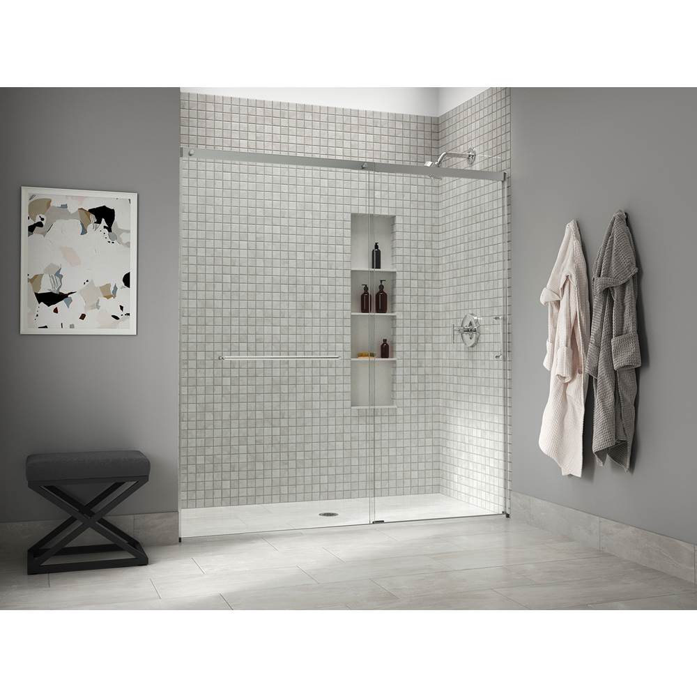 Kohler Elate Tall Sliding Shower Door, 75-1/2-in H X 68-1/4 - 71-5/8-in W, With Heavy 5/16-in Thick Crystal Clear Glass