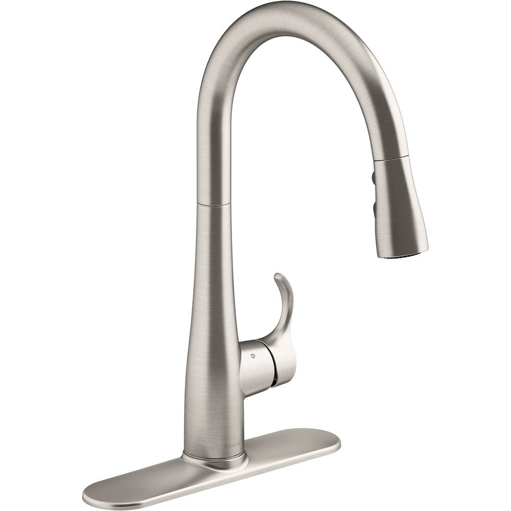Kohler Simplice® Touchless pull-down kitchen sink faucet with three-function sprayhead