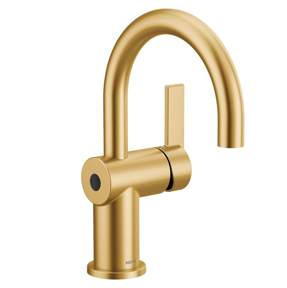Moen Cia Motionsense Wave Touchless Single Handle Bathroom Sink Faucet in Brushed Gold
