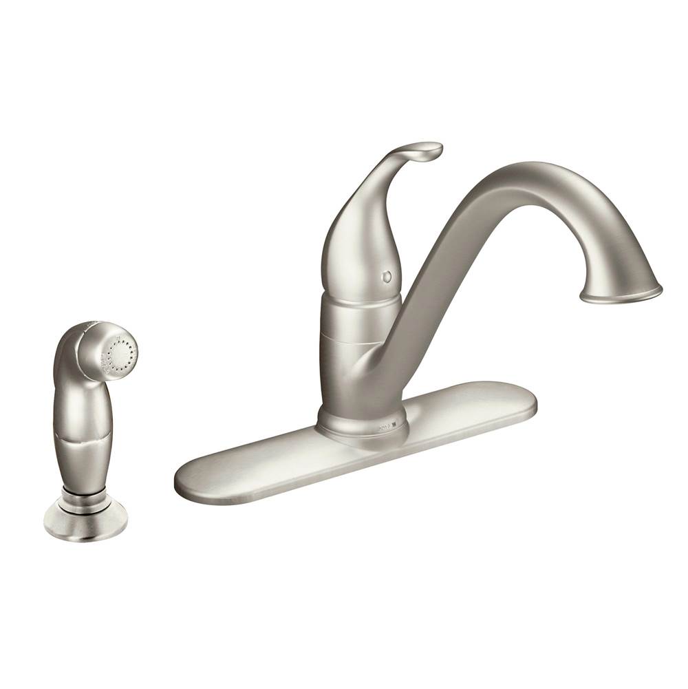 Moen Camerist One-Handle Low Arc Kitchen Faucet with Side Spray, Spot Resist Stainless