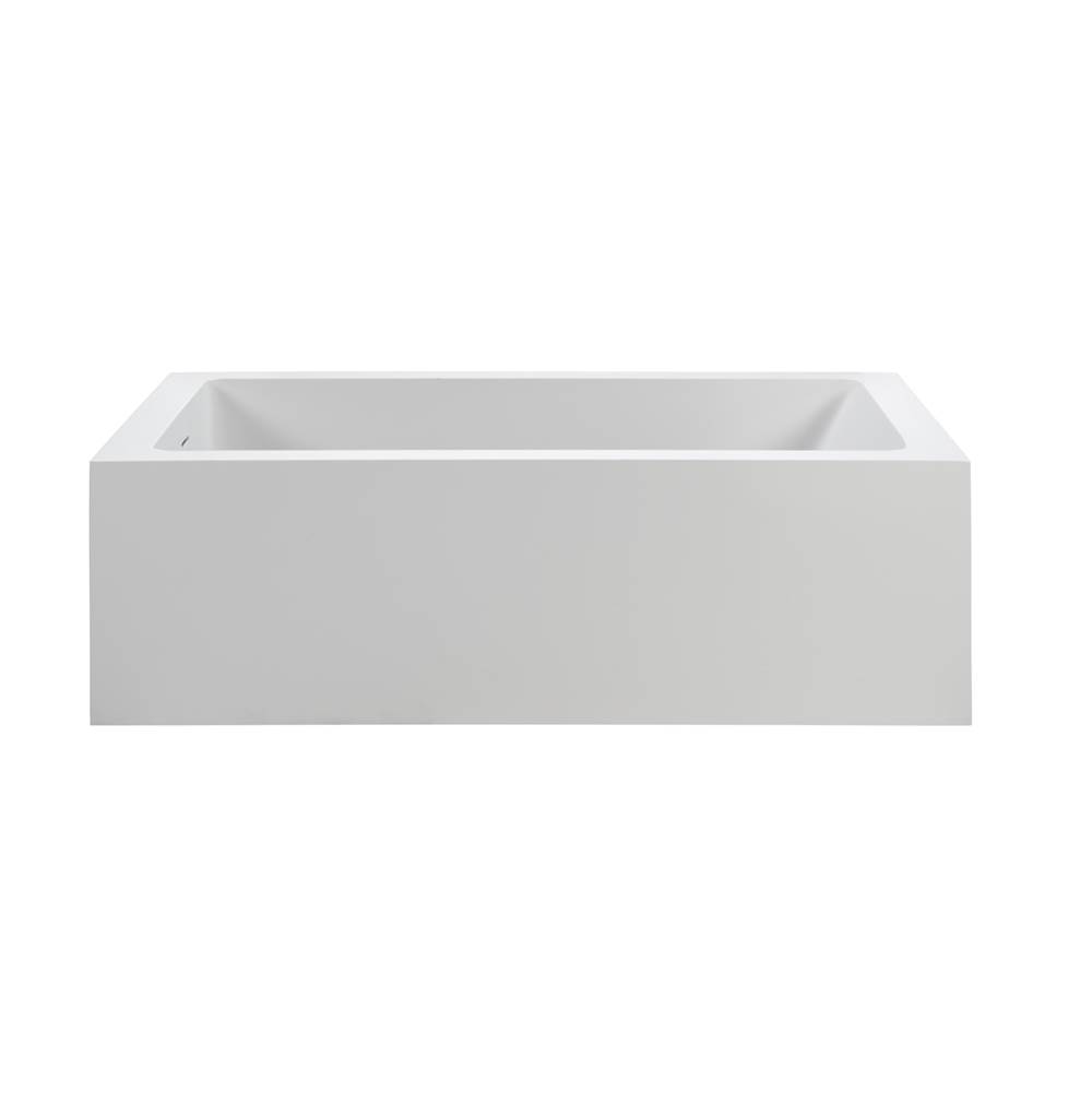 MTI Baths Maddux Sculpturestone Freestanding/Undermount Soaker - Gloss White (67.375X32.5)