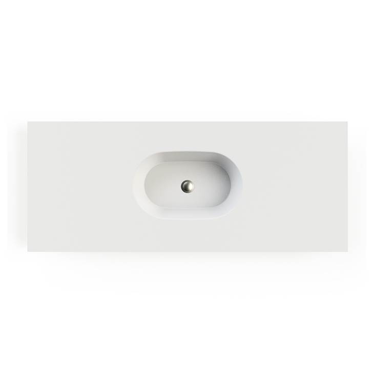 MTI Baths Leona 1 Sculpturestone Counter Sink Single Bowl Up To 56''- Matte White