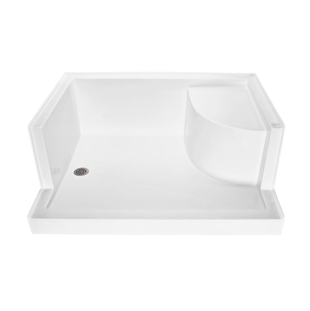 MTI Baths 6042 Acrylic Cxl Rh Drain Integral Seat/Tile Flange - Biscuit