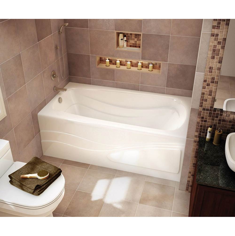 Maax Tenderness 7236 Acrylic Alcove Left-Hand Drain Whirlpool Bathtub in White
