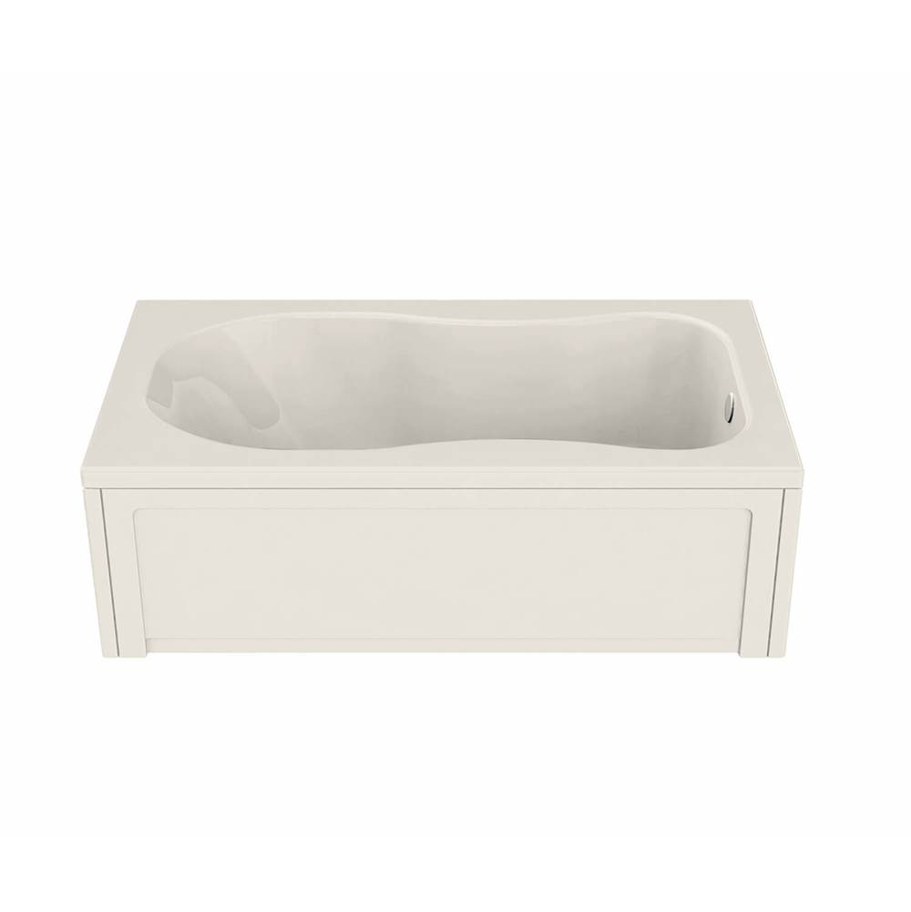 Maax Topaz 6036 Acrylic Alcove End Drain Combined Hydromax & Aerofeel Bathtub in Biscuit