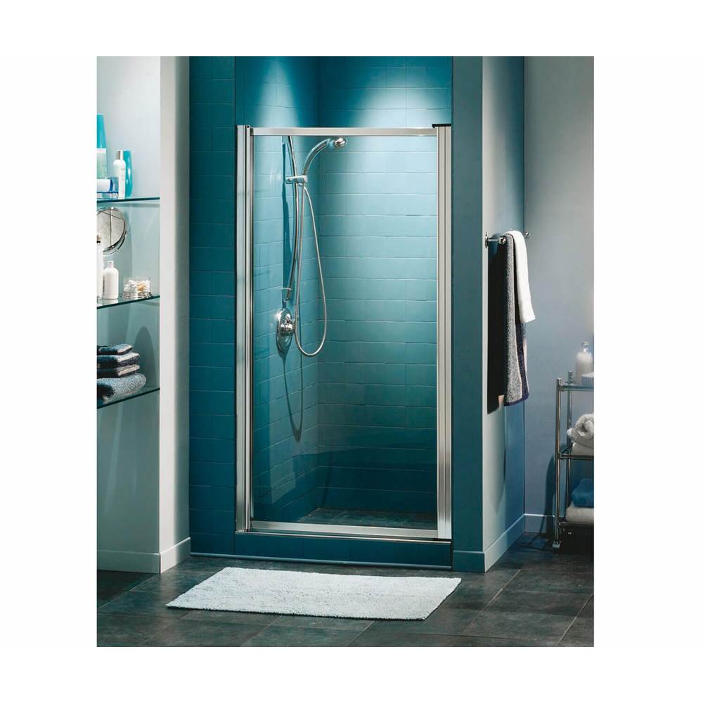 Maax Pivolok 25-26 3/4 x 64 1/2 in. Pivot Shower Door for Alcove Installation with Clear glass in Chrome