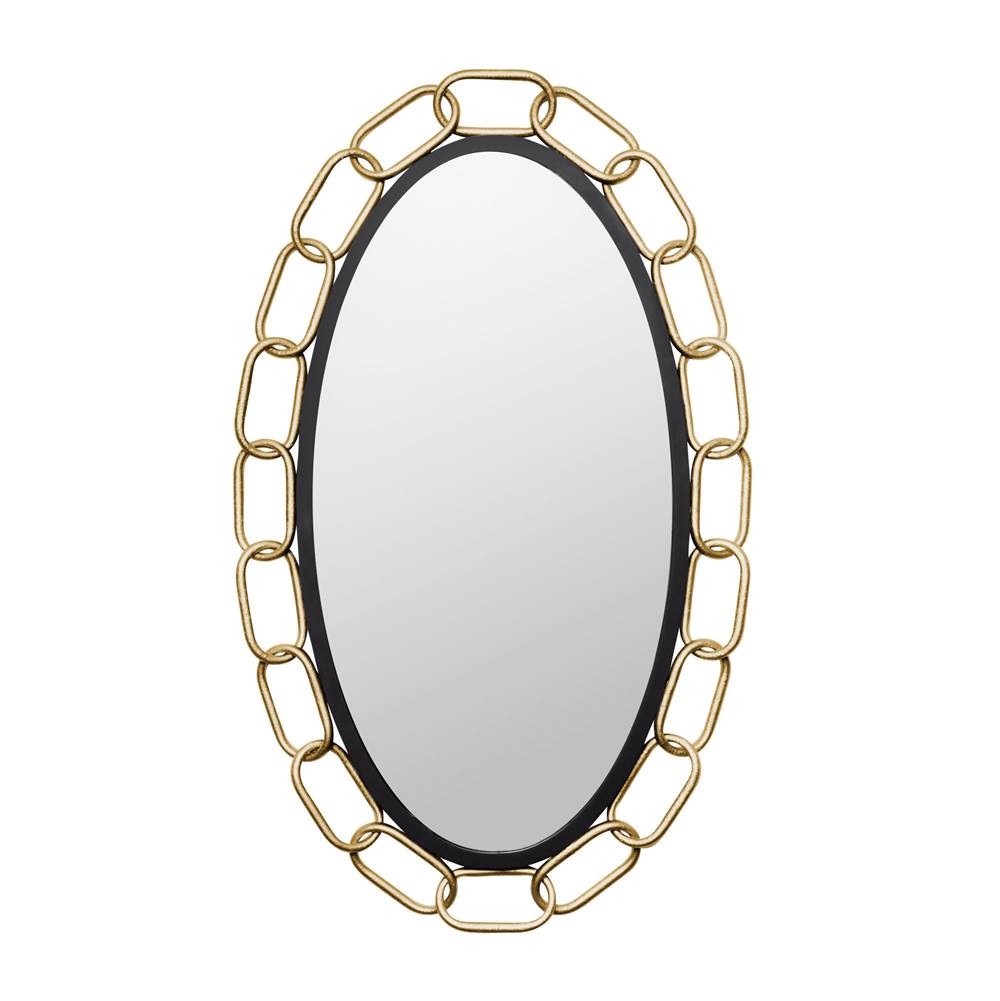 Varaluz Chains of Love 24x40 Oval Wall Mirror - Matte Black/Textured Gold