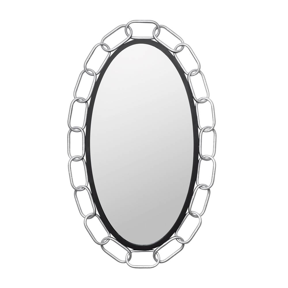 Varaluz Chains of Love 24x40 Oval Wall Mirror - Matte Black/Textured Silver